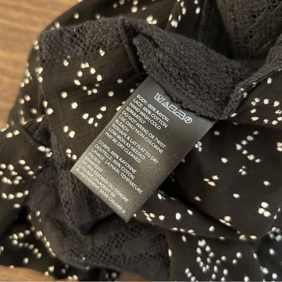 Ecote Black and White Patterned Lace Trim Open Cardigan Women's S NWT - Picture 7 of 11